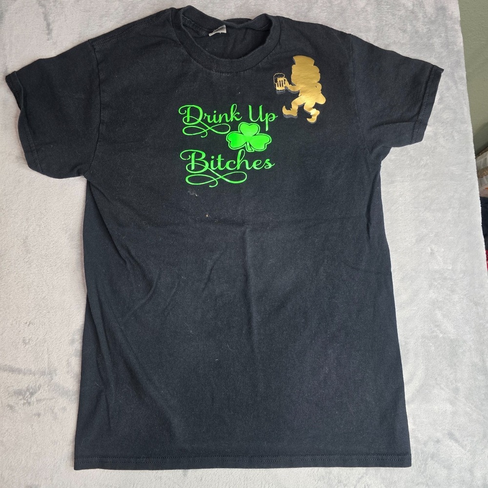 St. Patrick's Day Drink Up Bitches Unisex Softstyle Tee, Funny Humor Women-Sz Sm